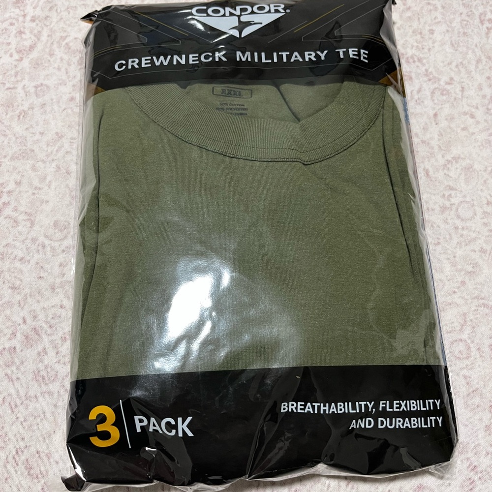 Men's Crewneck Military Tee - 3 Pack, Green